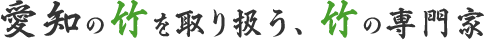 愛知の竹を取り扱う、竹の専門家